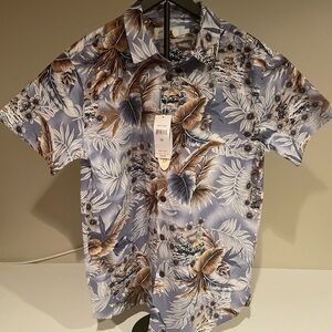 Tropical Leaf Print Men's Shirt